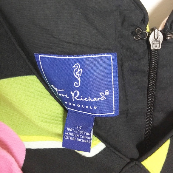 Tori Richard Floral Dress Size 14 1970’s Style - Picture 4 of 5